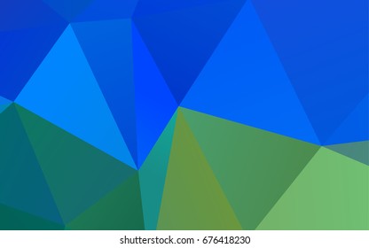 Light Blue, Green vector blurry triangle template. Creative geometric illustration in Origami style with gradient. The polygonal design can be used for your web site.