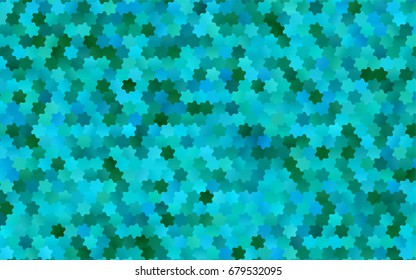 Light Blue, Green vector blurry hexagon background design. Geometric background in Origami style with gradient. 