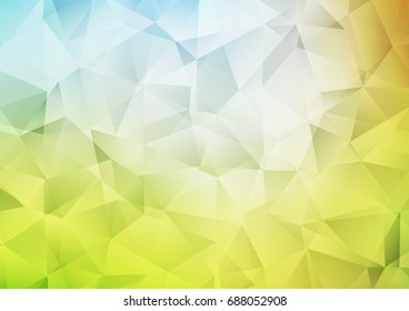 Light Blue, Green vector blurry triangle pattern. Triangular geometric sample with gradient.  A completely new design for your business.