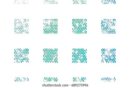 Light Blue, Green vector blurry hexagon background design. Geometric background in Origami style with gradient. 