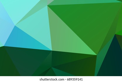 Light Blue, Green vector blurry triangle pattern. Geometric illustration in Origami style with gradient.  Brand-new style for your business design.