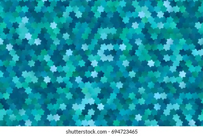 Light Blue, Green vector blurry hexagon background design. Geometric background in Origami style with gradient. 