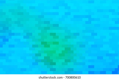 Light Blue, Green vector blurry rectangular background. Geometric background in square style with gradient. The pattern can be used for brand-new background.