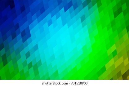 Light Blue, Green vector blurry rectangular background. Geometric background in square style with gradient. The pattern can be used for brand-new background.