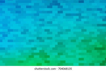 Light Blue, Green vector blurry rectangular background. Geometric background in square style with gradient. The pattern can be used for brand-new background.
