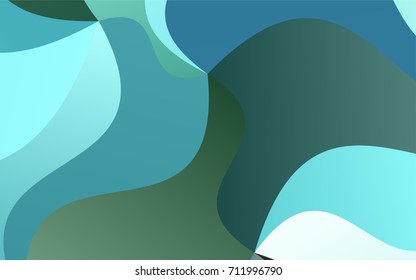 Light Blue, Green vector blurry arched pattern. Colorful abstract illustration with gradient crooked lines. The polygonal design can be used for your web site.