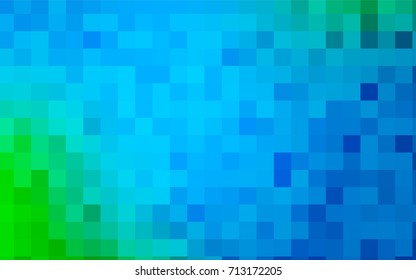 Light Blue, Green vector blurry rectangular background. Geometric background in square style with gradient. The pattern can be used for brand-new background.