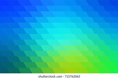 Light Blue, Green vector blurry rectangular background. Geometric background in square style with gradient. The pattern can be used for brand-new background.