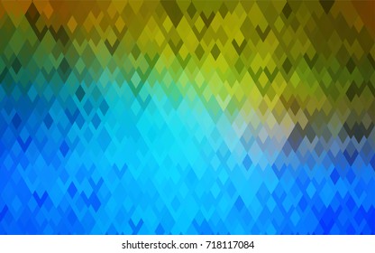 Light Blue, Green vector blurry rectangular background. Geometric background in square style with gradient. The pattern can be used for brand-new background.