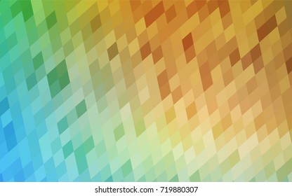 Light Blue, Green vector blurry rectangular background. Geometric background in square style with gradient. The pattern can be used for brand-new background.