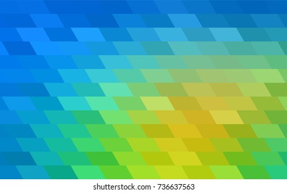 Light Blue, Green vector blurry rectangular background. Geometric background in square style with gradient. The pattern can be used for brand-new background.
