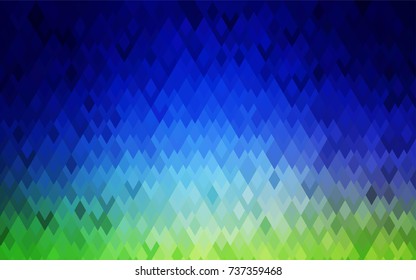 Light Blue, Green vector blurry rectangular background. Geometric background in square style with gradient. The pattern can be used for brand-new background.