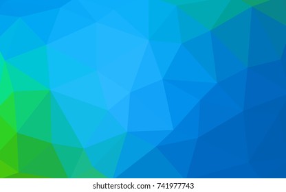 Light Blue, Green vector blurry triangle background design. Geometric background in Origami style with gradient. 