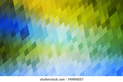 Light Blue, Green vector blurry rectangular background. Geometric background in square style with gradient. The pattern can be used for brand-new background.