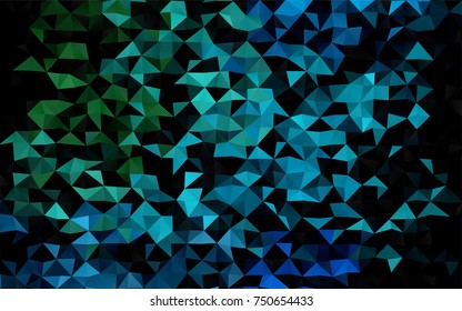 Light Blue, Green vector blurry triangle background. Shining illustration, which consist of triangles. The template can be used as a background for cell phones.