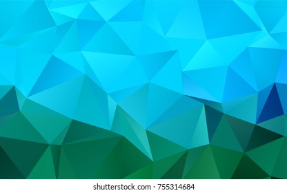 Light Blue, Green vector blurry triangle pattern. Modern geometrical abstract illustration with gradient. The polygonal design can be used for your web site.