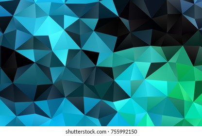 Light Blue, Green vector blurry triangle pattern. Shining illustration, which consist of triangles. A completely new design for your business.
