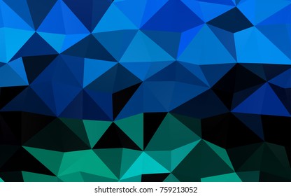 Light Blue, Green vector blurry triangle background. Triangular geometric sample with gradient.  Triangular pattern for your business design.