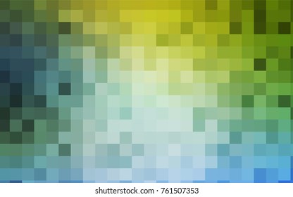 Light Blue, Green vector blurry rectangular background. Geometric background in square style with gradient. The pattern can be used for brand-new background.