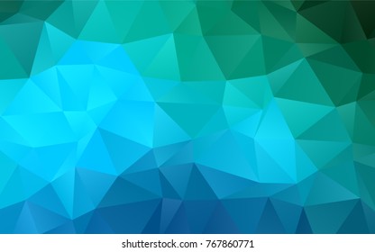 Light Blue, Green vector blurry triangle pattern. A completely new color illustration in a vague style. Brand-new design for your business.