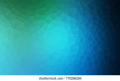 Light Blue, Green vector blurry triangle background design. Geometric background in Origami style with gradient. 