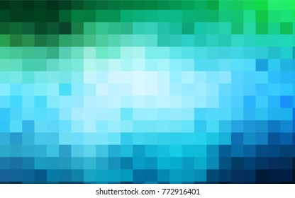 Light Blue, Green vector blurry rectangular background. Geometric background in square style with gradient. The pattern can be used for brand-new background.