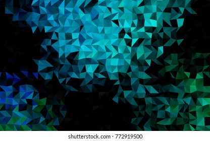 Light Blue, Green vector blurry triangle pattern. A sample with polygonal shapes. The best triangular design for your business.