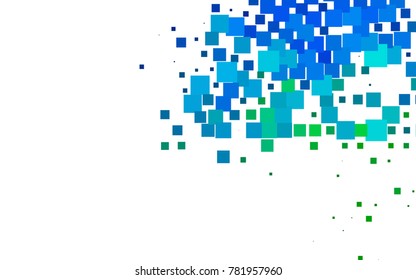 Light Blue, Green vector blurry rectangular background. Geometric background in square style with gradient. The pattern can be used for brand-new background.
