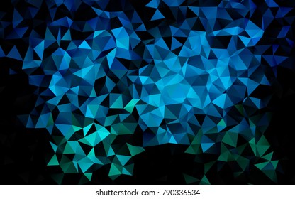 Light Blue, Green vector blurry triangle template. Geometric illustration in Origami style with gradient.  The textured pattern can be used for background.