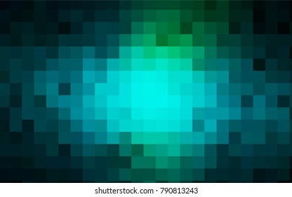 Light Blue, Green vector blurry rectangular background. Geometric background in square style with gradient. The pattern can be used for brand-new background.