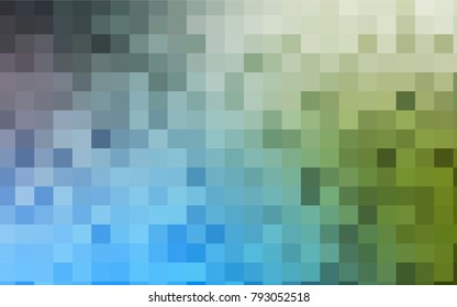Light Blue, Green vector blurry rectangular background. Geometric background in square style with gradient. The pattern can be used for brand-new background.