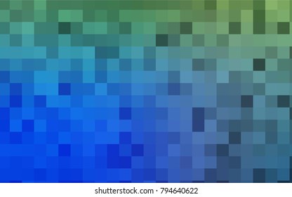 Light Blue, Green vector blurry rectangular background. Geometric background in square style with gradient. The pattern can be used for brand-new background.