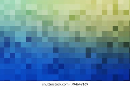 Light Blue, Green vector blurry rectangular background. Geometric background in square style with gradient. The pattern can be used for brand-new background.