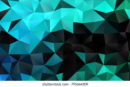 Light Blue, Green vector blurry triangle pattern. Brand-new colored illustration in blurry style with gradient. The template can be used as a background for cell phones.