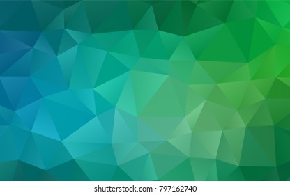 Light Blue, Green vector blurry triangle background. A completely new color illustration in a vague style. Brand-new design for your business.