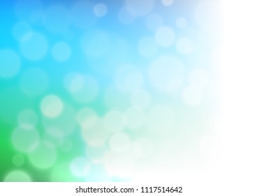 Light Blue, Green vector bokeh template. Modern geometrical abstract illustration with gradient. A completely new template for your design.