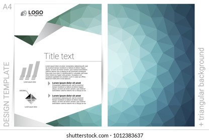 Light Blue, Green vector  brochure for ui, ux design. Booklet with textbox on colorful abstract background. New design for a poster, banner of your website.