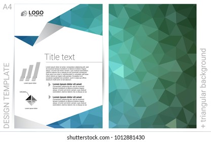 Light Blue, Green vector  brochure for ui, ux design. Beautiful colored sample in A4 size. Pattern for beautiful business cards, folders.