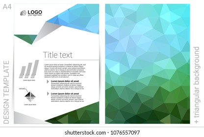 Light Blue, Green vector  brochure for ui, ux design. Web interface on abstract background with colorful gradient. The pattern can be used for any ad, booklets.