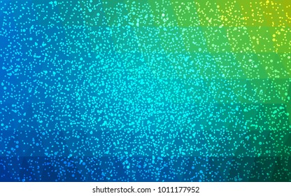 Light Blue, Green vector christmas polygon background. Low poly Illustration consisting of triangles with snowflakes. Texture background of New Year celebration.
