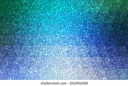 Light Blue, Green vector christmas polygon background. Low poly Illustration consisting of triangles with snowflakes. Texture background of New Year celebration.