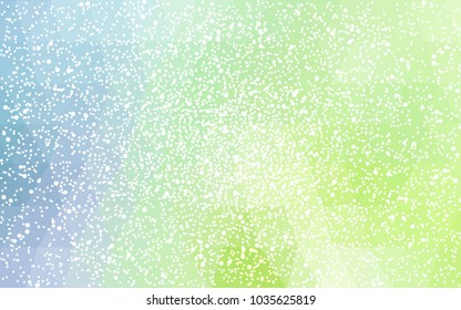 Light Blue, Green vector christmas polygon background. Low poly Illustration consisting of triangles with snowflakes. Texture background of New Year celebration.