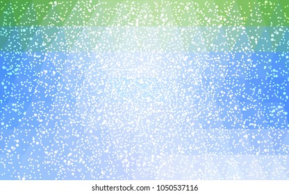 Light Blue, Green vector christmas postcard low polygon background. Illustration consisting of triangles. Abstract triangular polygonal origami or crystal design of New Year celebration.