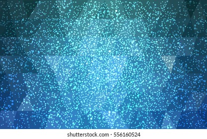 Light Blue Green vector christmas polygon background. Low poly Illustration consisting of triangles with snowflakes. Texture, seamless background of New Year celebration.