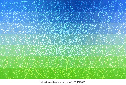 Light Blue, Green vector christmas polygon background. Low poly Illustration consisting of triangles with snowflakes. Texture background of New Year celebration.