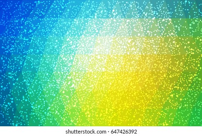 Light Blue, Green vector christmas postcard low polygon background. Illustration consisting of triangles. Abstract triangular polygonal origami or crystal design of New Year celebration.