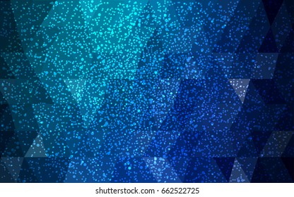 Light Blue, Green vector christmas postcard low polygon background. Illustration consisting of triangles. Abstract triangular polygonal origami or crystal design of New Year celebration.
