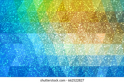 Light Blue, Green vector christmas postcard low polygon background. Illustration consisting of triangles. Abstract triangular polygonal origami or crystal design of New Year celebration.