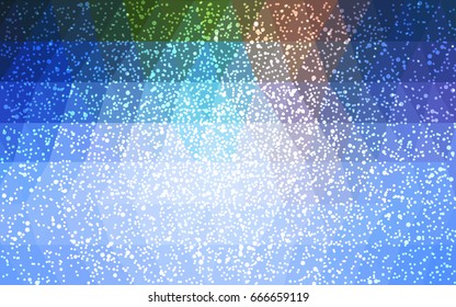 Light Blue, Green vector christmas postcard low polygon background. Illustration consisting of triangles. Abstract triangular polygonal origami or crystal design of New Year celebration.