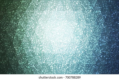 Light Blue, Green vector christmas postcard low polygon background. Illustration consisting of triangles. Abstract triangular polygonal origami or crystal design of New Year celebration.